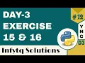 InfyTQ Programming Fundamentals Using Python DAY 3 Exercise