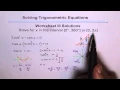Trigonometric Equations Worksheet 3 Solutions Q5 - EDEXCEL