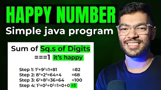 Java program for checking happy number Simplest logic Java