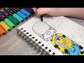 Drawing MINIONS in 3 DIFFERENT effects with Posca Markers
