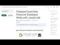 Firebase Essentials Firestore Database Write with JavaScript gem-firebase-firestore-write-javascript