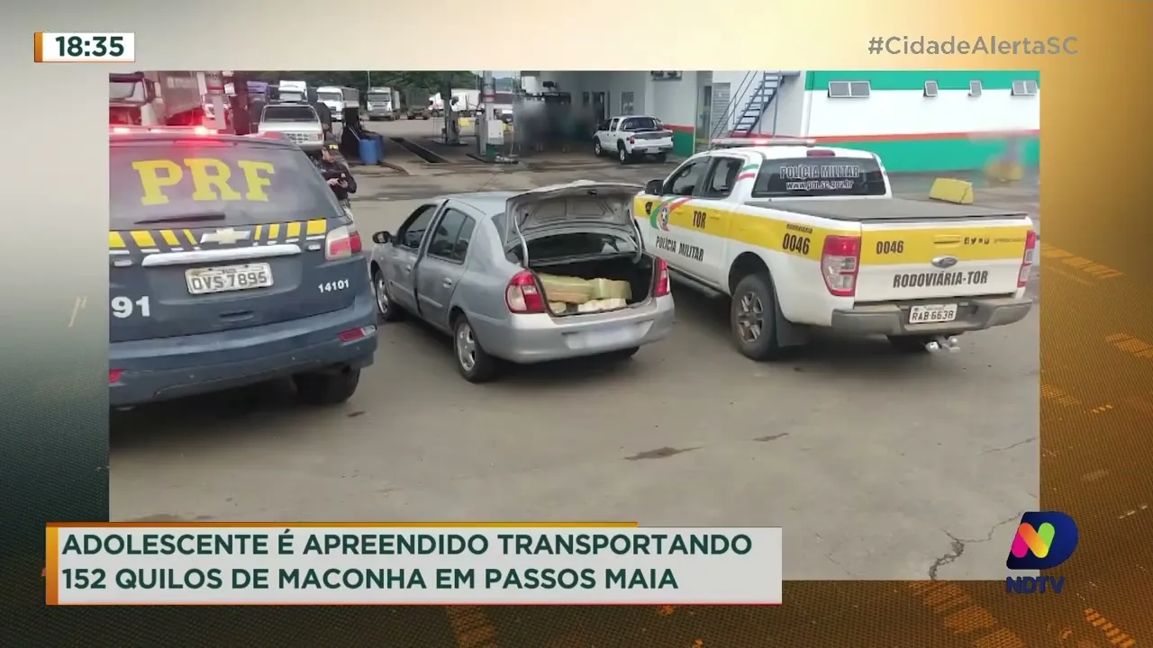Adolescente é apreendido transportando 152 quilos de maconha
