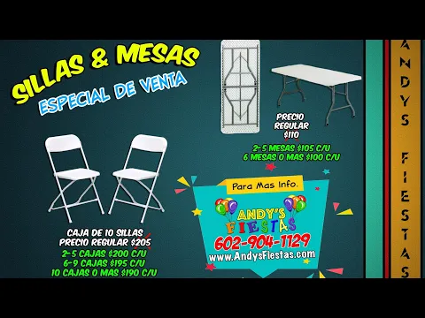 Download MP3 VENTA DE MESAS Y SILLAS - ANDY'S FIESTAS