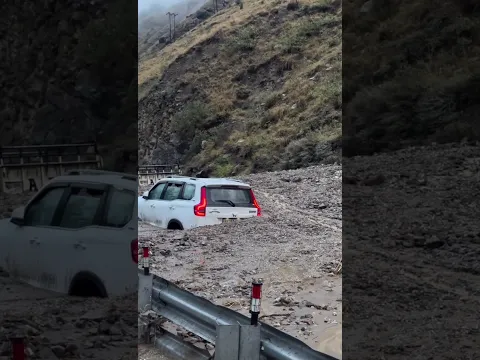 Car stuck in Land slide #shorts