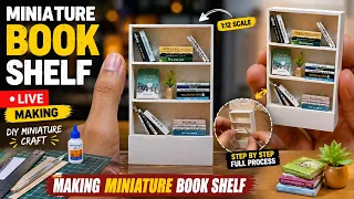 🔴 LIVE: Making a Miniature Book Shelf 📚 | 1:12 Scale DIY Miniature Craft | Step by Step