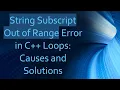 String Subscript Out of Range Error in C Loops Causes and Solutions