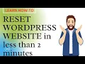 How to reset WordPress to default 2020 OR reset WordPress database to default Wp reset plugin