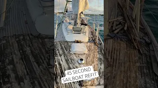 DIY SAILBOAT REFIT: From THIS to… THIS!!!!!!! #hallbergrassy #hr352 #sailboat #diy