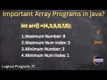 Find Maximum and Minimum Element in an Array with Index Java Program Find largest smallest numbers