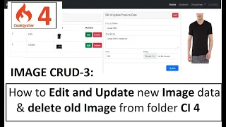 CI4 IMAGE CRUD-3 How to Edit and Update new Image data delete old Image from folder codeigniter 4