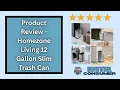 Home Zone Living 12-Gallon Trashcan Review Slim Stainless Steel Kitchen Bin