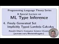 Lecture on ML Type Inference No 4 Freely Generated Set Implicitly Typed Lambda Calculus