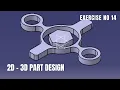 CATIA Design for Beginners Exercise 14 I Catia v5 tutorial exercise I Part Design I AUTOCAD