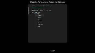 Check if a Key is Already Present in a Dictionary in Python Python Examples Python Code Tutorial