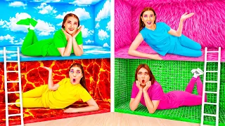 Habitaciones Secretas Bajo la Cama Desafío de Los Cuatro Colores | Situaciones Divertidas