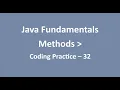 Coding Practice - 32 Methods Java Fundamentals NxtWave CCBP