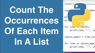 Count The Occurrences Of Each Item In A List Python Example