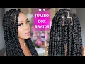 How To DIY JUMBO BOX BRAIDS RUBBER BAND METHOD Beginner Friendly Protective Style Tupo1