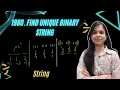 1980 Find Unique Binary String 3 Approaches Brute Better Optimal Leetcode