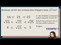 Finding Between which Consecutive Integers does Square Root Lies