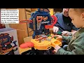 VEVOR Kids Workbench 181 pcs Kids Tool Bench with Realistic Tools and Electric Drill Build