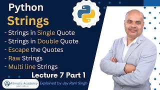 Lecture 7 Part 1 Strings in Python What is strings in Python Raw Strings f-String