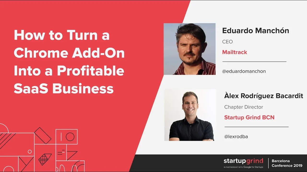 Eduardo Manchón (Mailtrack) & Àlex Rodríguez Bacardit (MarsBased) at Startup Grind Tech 2019
