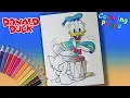 Donald Duck Coloring Book for Kids Donald Duck plays the drum Coloring page