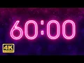 1 Hour Countdown Timer - Neon 4K