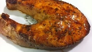 طريقة عمل شرائح السلمون بالفرن Oven Baked Salmon 