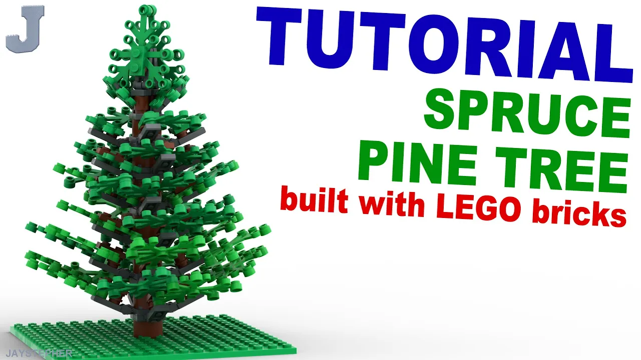 A complete Tutorial on a LEGO Brick Christmas tree complete with lights, stand and star. A great bui. 