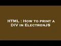 HTML How to print a DIV in ElectronJS