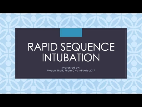 Download MP3 Rapid Sequence Intubation: Review of Medications