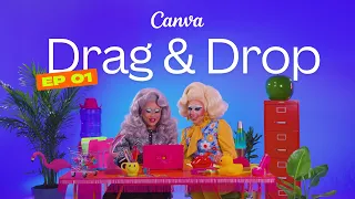 Trixie Mattel & Kim Chi Redesign a Tax Accountant’s Brand in Canva | DRAG & DROP Ep 1