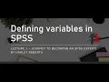 Data entry and defining variables in SPSS