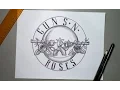 How to draw the Guns N Roses crest step by step