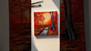 Autumn River Flow Painting