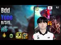 Bdd Mid Yone vs Akali lol KR solo rank Full Game 16 7 vs