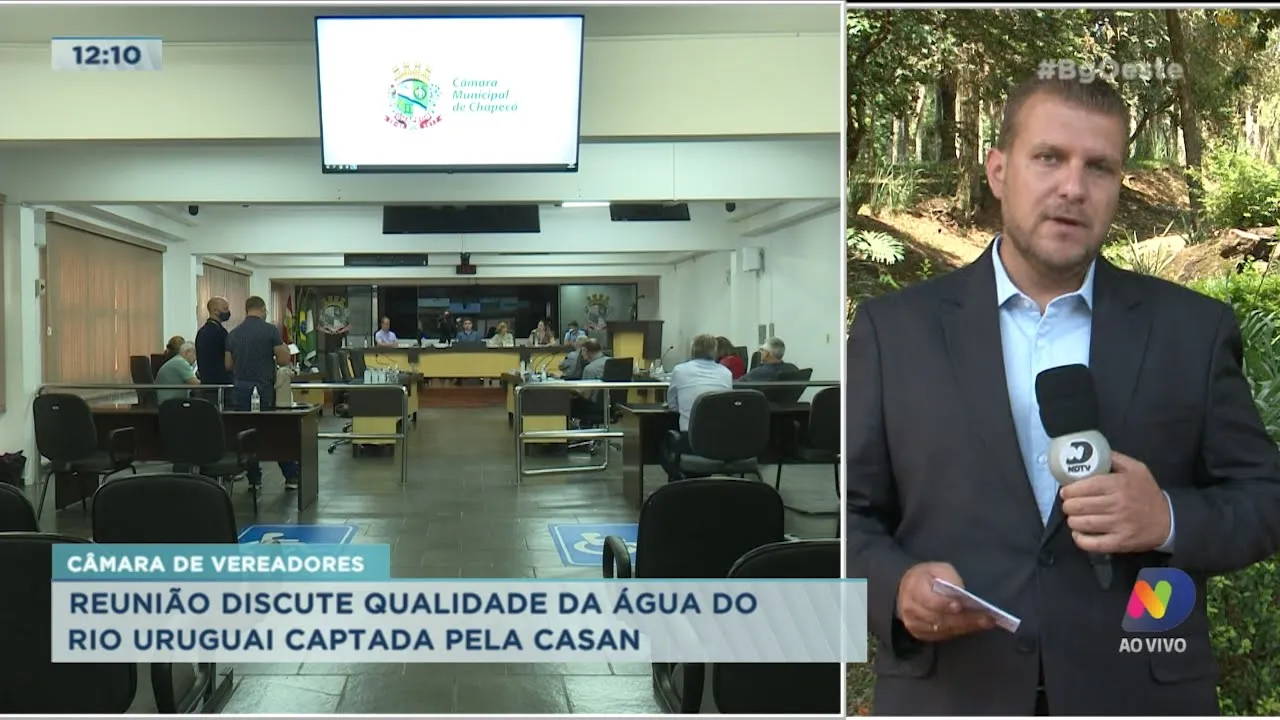 Reunião na Câmara de Vereadores discute qualidade da água do Rio Uruguai captada pela Casan
