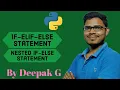 if-elif-else statement nested if-else statement In python hindi english