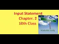 Input Statement Chapter 2 10th Class GW-Basic