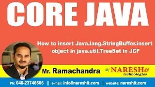 Core Java Tutorials How to insert Java lang StringBuffer insert object in java util TreeSet in JCF