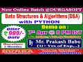 Data Structures Algorithms with PYTHON Online Training DURGASOFT
