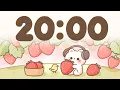 20 Minute Timer with Lofi Cute Strawberry Cat Study Vibes