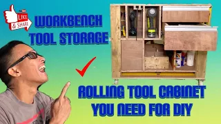 how to make workbench for small shop or garage diy rolling tool cabinet