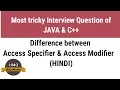 Difference between Access Specifier and Access Modifier in JAVA and C