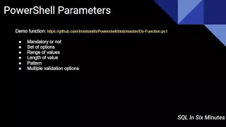 PowerShell How To Validate Parameters