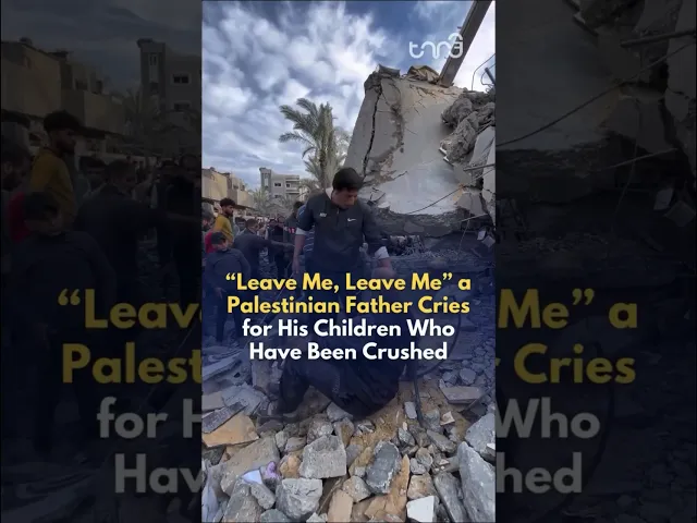 ⁣“Leave me alone, leave me here,”  says a Palestinian amidst the rubble, searching for his family.