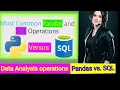 Pandas vs SQL Operations l Data analytics l Python l SQL