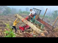 Lagu Agricultural vehicles transporting timber on days with heavy rain and strong winds. 